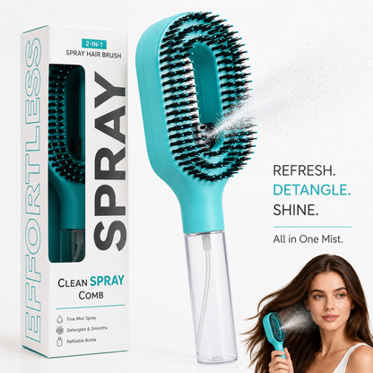Klarven SleekMist™ 2-in-1 Spray Hair Brush