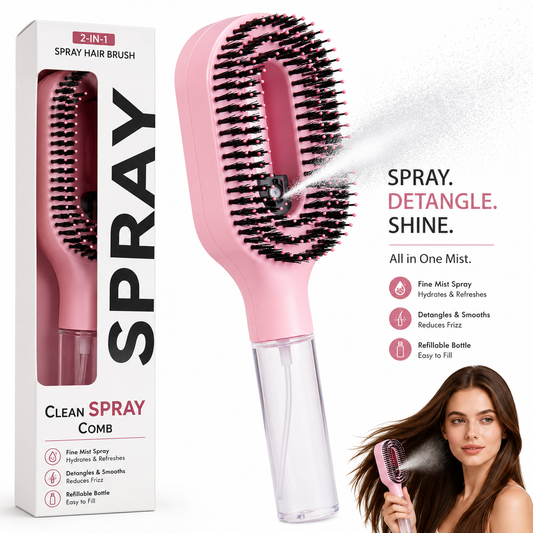 Klarven SleekMist™ 2-in-1 Spray Hair Brush