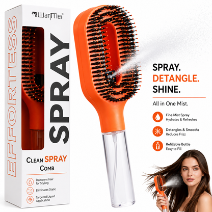 Klarven SleekMist™ 2-in-1 Spray Hair Brush